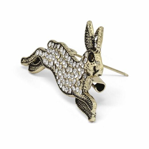 Leaping hare brooch